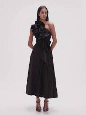 Aje Adelia Ruffle Midi Dress